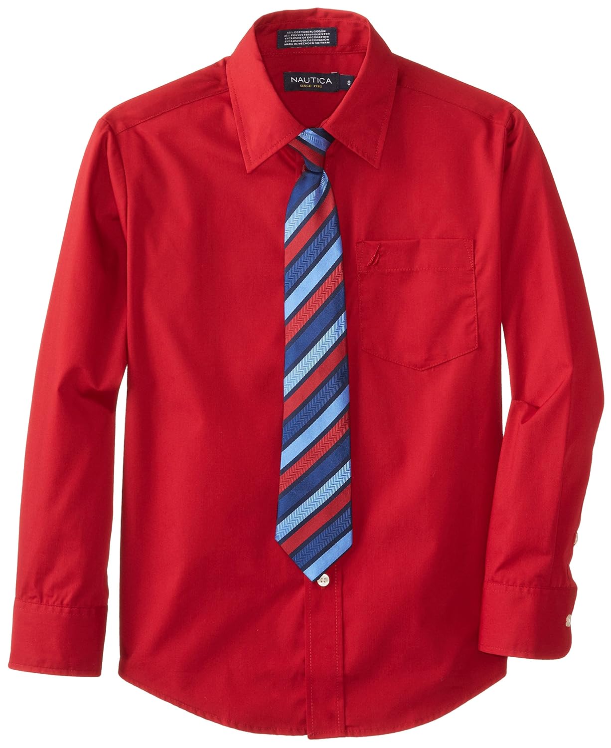 nautica 大男孩礼服衬衫和领带套装